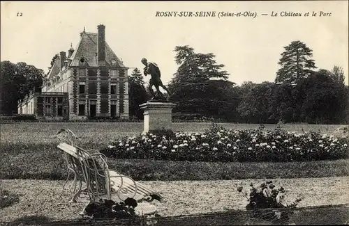 Ak Rosny sur Seine Yvelines, Le Chateau, Le Parc