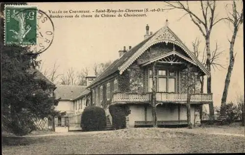 Ak Saint Rémy les Chevreuse Yvelines, Rendez vous de chasse du Chateau de Chevincourt