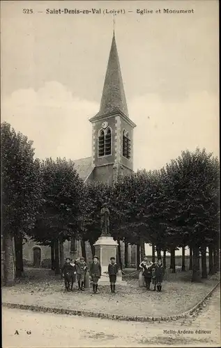 Ak Saint Denis en Val Loiret, Eglise, Monument