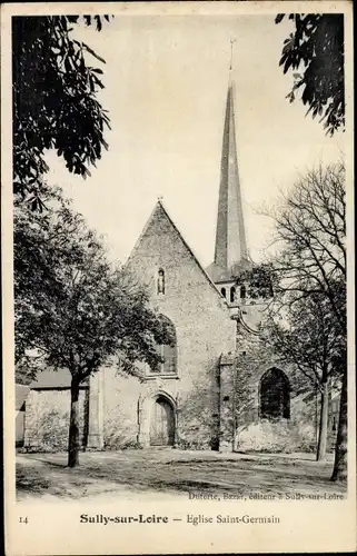 Ak Sully sur Loire Loiret, Eglise Saint Germain