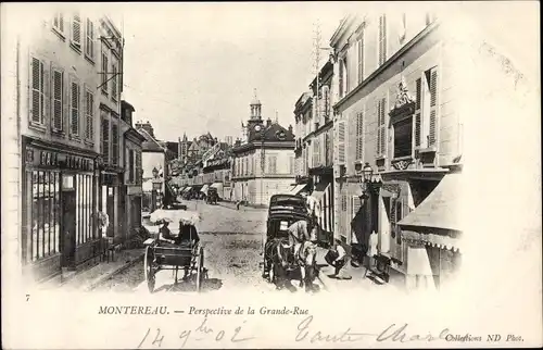 Ak Montereau Seine et Marne, Perspective de la Grande Rue