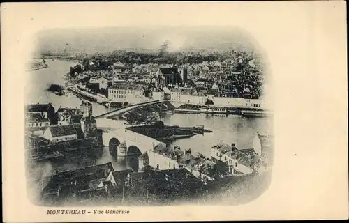 Ak Montereau Seine et Marne, Vue Generale