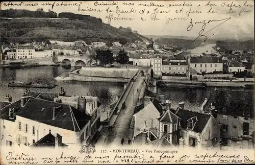 Ak Montereau Seine et Marne, Vue Panoramique