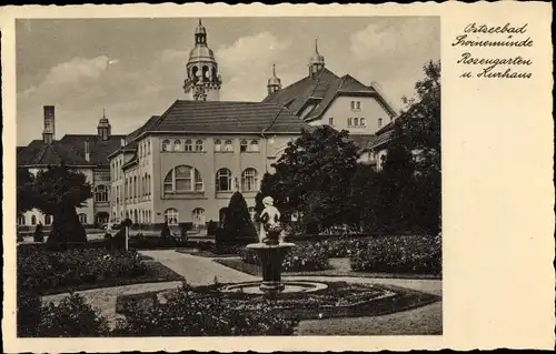 Ak Świnoujście Swinemünde Pommern, Rosengarten, Kurhaus