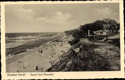 Ak Rewal Rewahl Pommern, Strand, Dünenhof