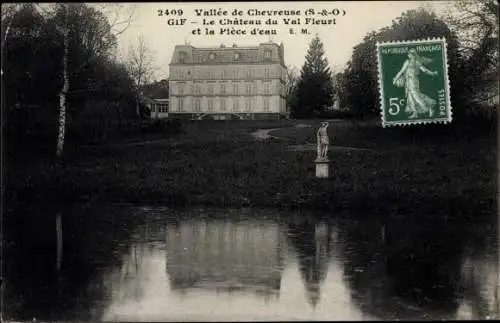 Ak Gif Essonne, Le Chateau du Val Fleuri, La Piece d'eau