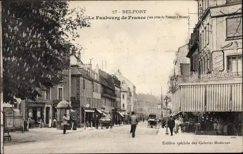 Ak Belfort Beffert Beffort Territoire de Belfort, Le Faubourg de France, Au Pont Neuf