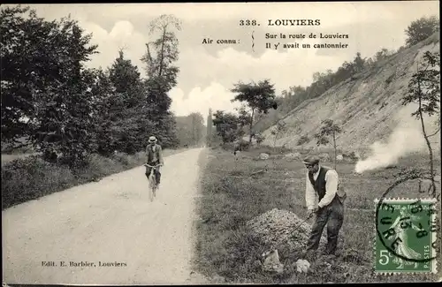 Ak Louviers Eure, Sur la route de Louviers