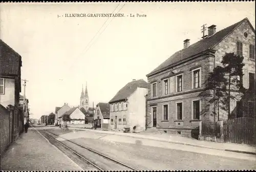 Ak Illkirch Graffenstaden Grafenstaden Elsass Bas Rhin, La Poste