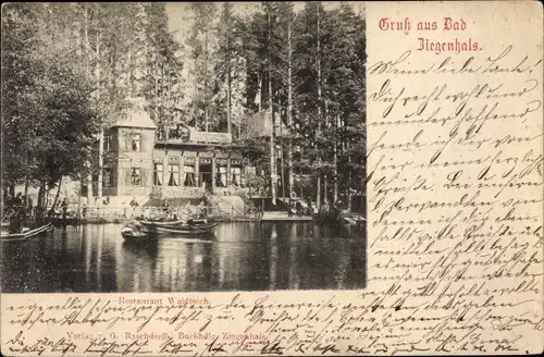 Ak Głuchołazy Zdrój Bad Ziegenhals Schlesien, Restaurant Waldteich
