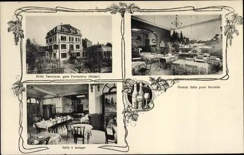 Ak Pruntrut Porrentruy Kanton Jura, Hotel Terminus, Innenansichten