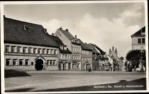 Ak Geithain in Sachsen, Markt, Nikolaistraße