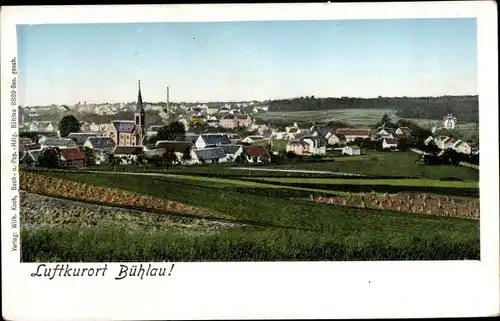 Ak Dresden Bühlau, Totalansicht der Ortschaft, Kirche