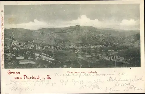 Ak Durbach in Baden Württemberg, Totalansicht der Ortschaft