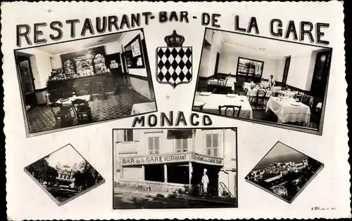 Wappen Ak Monaco, Restaurant Bar de la Gare, Avenue de Castellartette