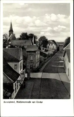 Ak Bornhöved in Holstein, Mühlenstraße, Kirche