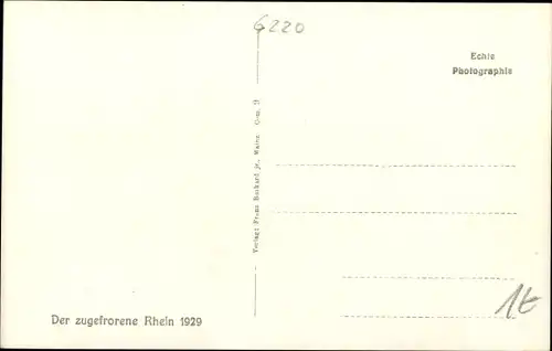 Ak Assmannshausen Rüdesheim am Rhein, Gesamtansicht, vereister Rhein