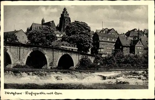 Ak Wetzlar an der Lahn, Dom, Brücke, Teilansicht, Ort