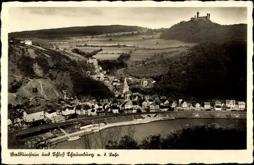 Ak Balduinstein an der Lahn, Panorama, Schloss Schaumburg