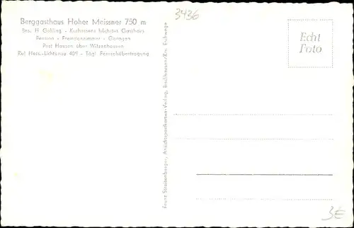 Ak Hessisch Lichtenau in Hessen, Berggasthaus Meissner, Außenansicht