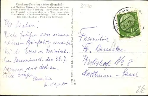 Ak Berkatal in Hessen, Hoher Meißner, Gasthaus Schwalbental, Sender, Schutzhütte Viehhaus