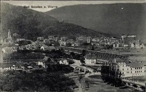 Ak Bad Sooden Allendorf in Hessen, Panorama, Vogelschau