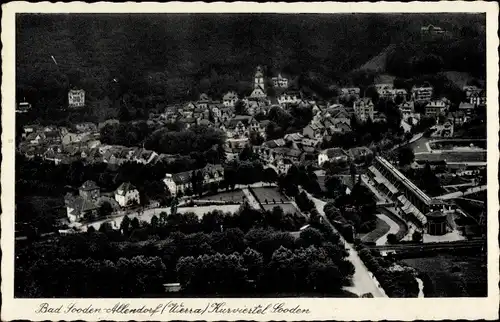 Ak Bad Sooden Allendorf in Hessen, Kurviertel, Vogelschau