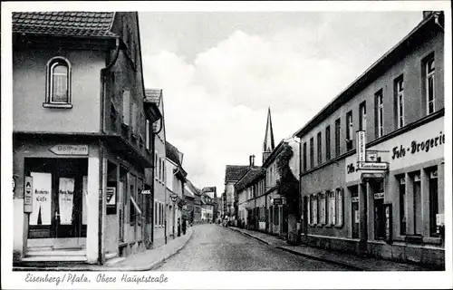 Ak Eisenberg in der Pfalz, Obere Hauptstraße, Cafe, Drogerie