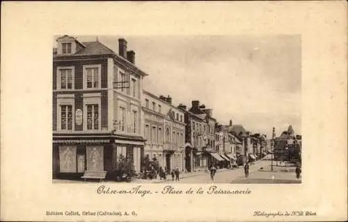 Ak Orbec en Auge Calvados, Place de la Poissonnerie