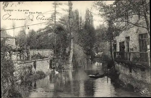 Ak Civray Vienne, Vue prise du Vieux Pont