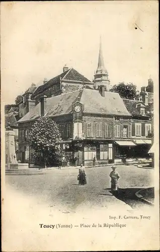 Ak Toucy Yonne, Place de la Republique