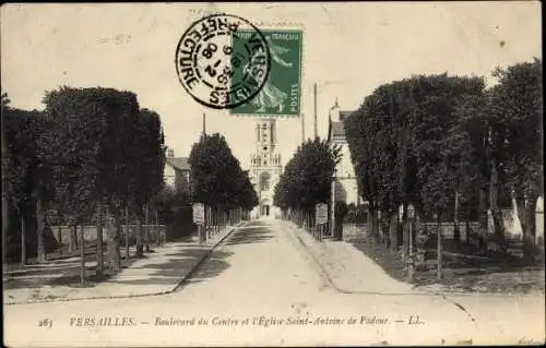 Ak Versailles Yvelines, Boulevard du Centre, Eglise Saint Antoine de Padoue