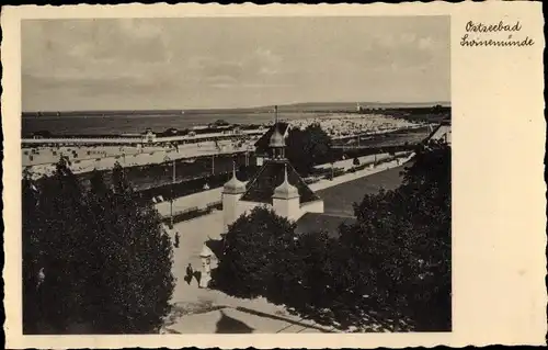 Ak Świnoujście Swinemünde Pommern, Strand und Promenade, Bad