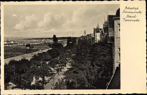 Ak Świnoujście Swinemünde Pommern, Strandpromenade