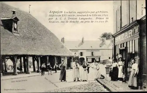 Ak Arpajon Essonne, Les halles, Bazar