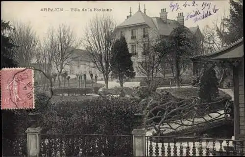 Ak Arpajon Essonne, Villa de la Fontaine