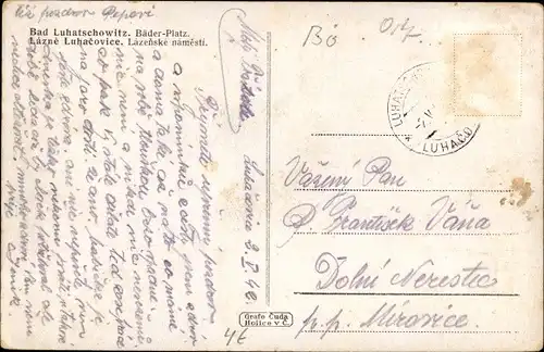 Ak Luhačovice Bad Luhatschowitz Region Zlin, Bäder-Platz