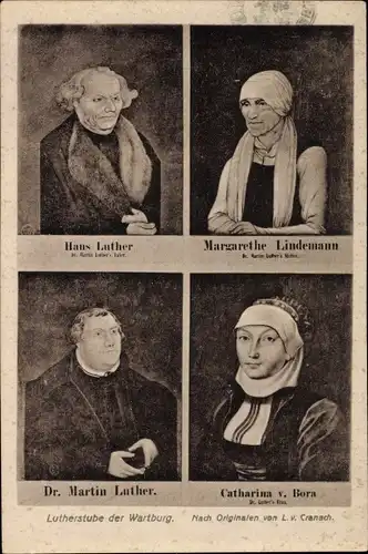 Ak Cranach, L. v., Lutherstadt Eisenach in Thüringen, Lutherstube der Wartburg, Margarethe Lindemann