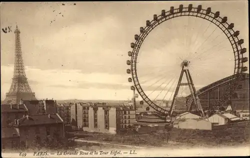 Ak Paris VII, La Tour Eiffel, Eiffelturm, La Grande Roue