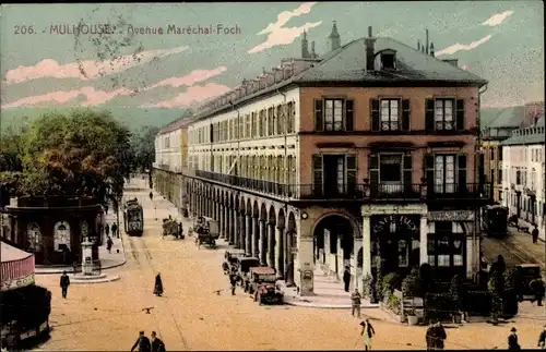 Ak Mulhouse Mülhausen Elsass Haut Rhin, Avenue Marechal Foch