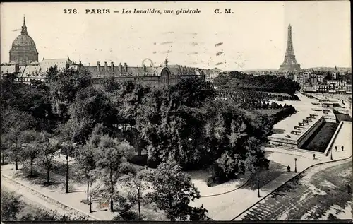 Ak Paris VII, Les Invalides, Tour Eiffel