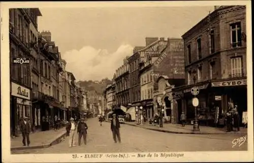 Ak Elbeuf Seine Maritime, Rue de la Republique