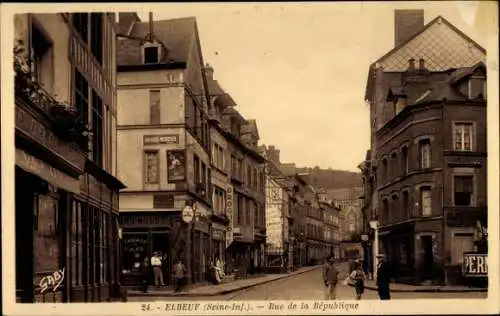 Ak Elbeuf Seine Maritime, Rue de la Republique