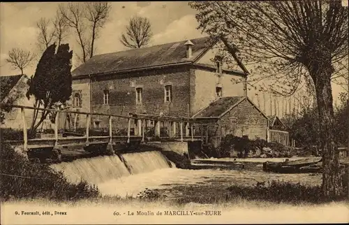 Ak Marcilly sur Eure Eure, Le Moulin, Wehr