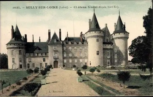 Ak Sully sur Loire Loiret, Château Féodal