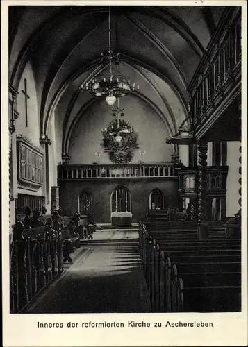Ak Aschersleben im Salzlandkreis, Reformierte Kirche, Innenansicht