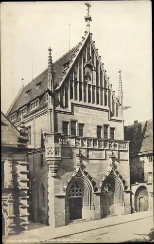 Jugendstil Ak Karlsruhe in Baden, Blick auf ein Gebäude, Architekt Hermann Billing