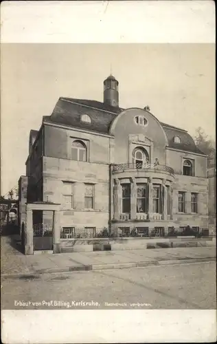 Jugendstil Ak Karlsruhe in Baden, Blick auf ein Gebäude, Architekt Hermann Billing