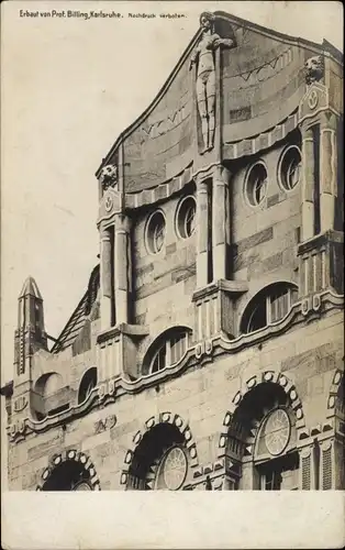 Jugendstil Ak Karlsruhe in Baden Württemberg, Gebäude, Giebel, Architekt Hermann Billing