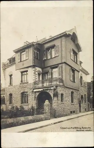 Jugendstil Ak Karlsruhe in Baden Württemberg, Gebäude, Villa, Architekt Hermann Billing